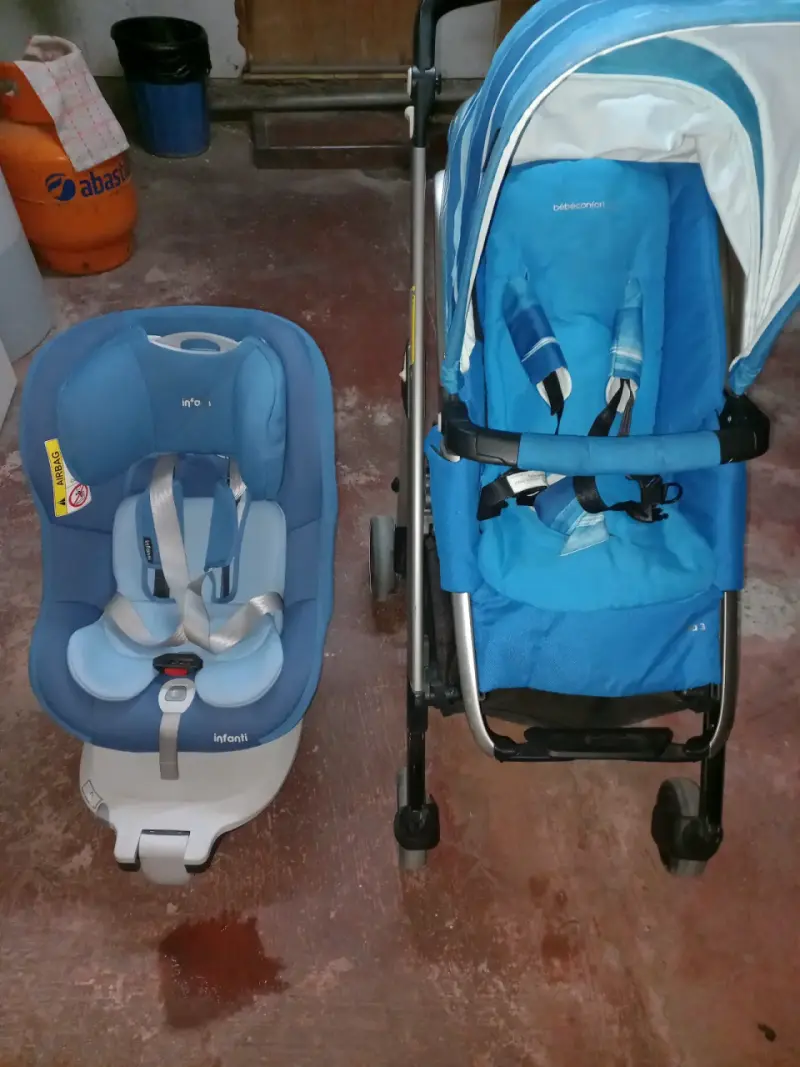 Coche y silla de auto para bebé azul Infanti - 1