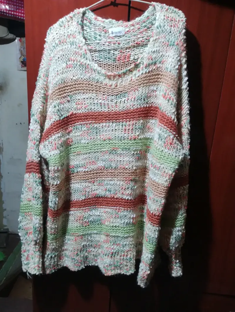 Suéter de punto multicolor para mujer