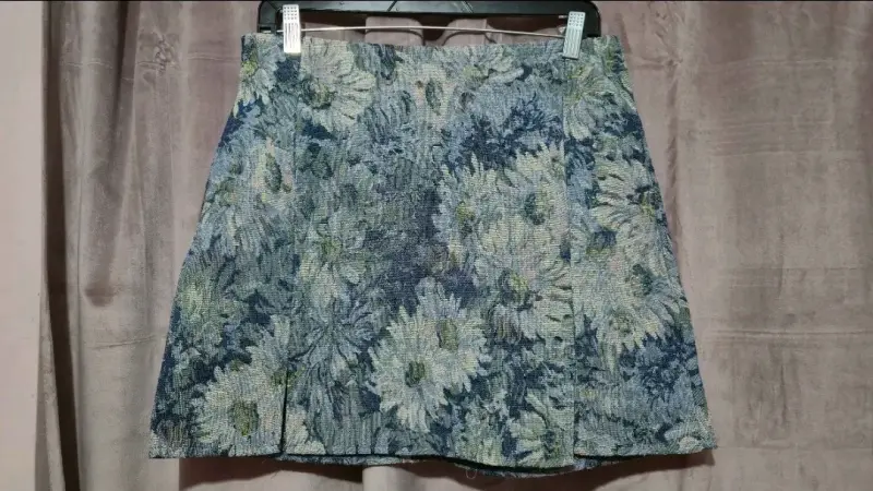Falda corta estampada floral azul SHEIN -M/L