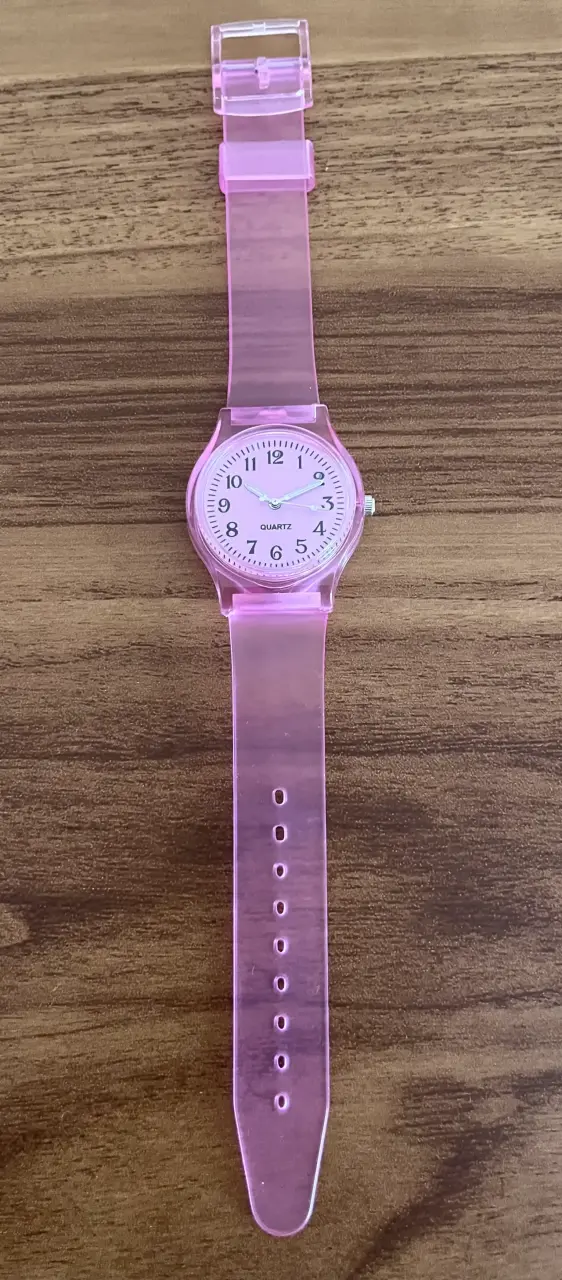 Reloj de pulsera rosa transparente para mujer - 1