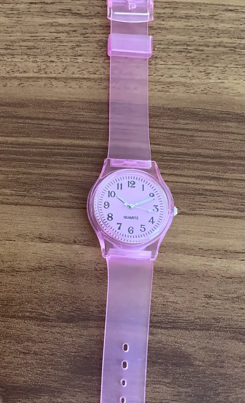 Reloj de pulsera rosa transparente para mujer - 2