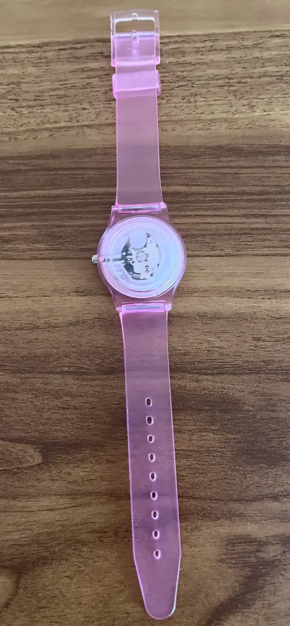 Reloj de pulsera rosa transparente para mujer - 3