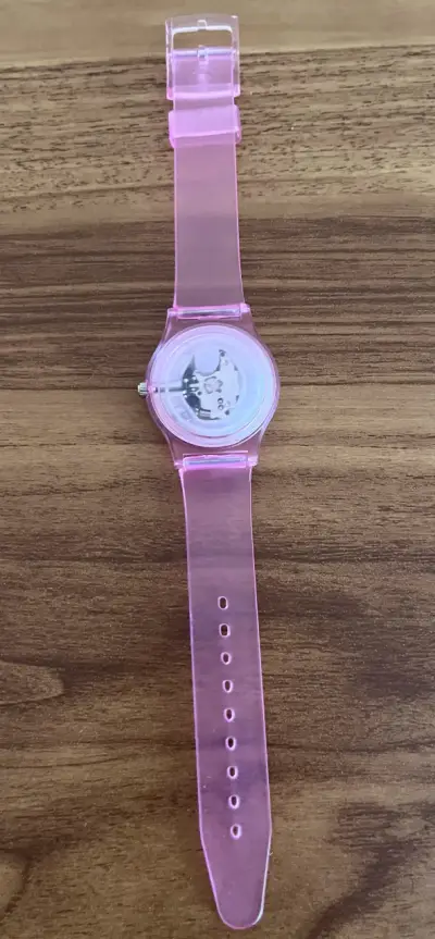 Reloj de pulsera rosa transparente para mujer - miniatura 3