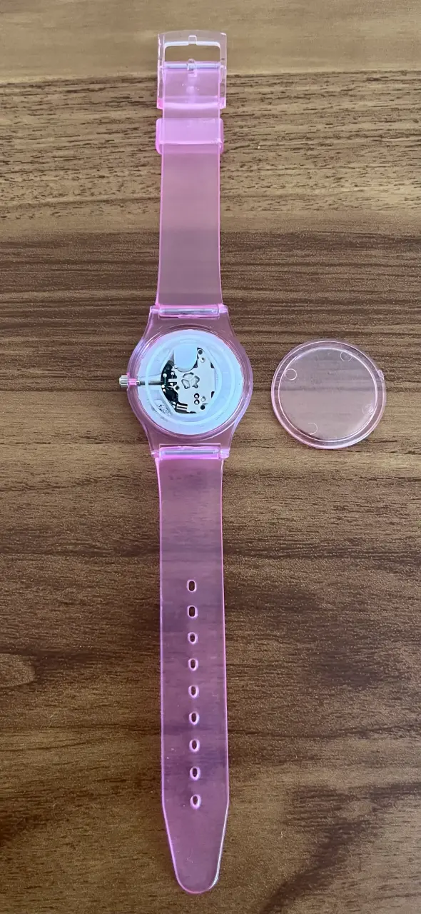 Reloj de pulsera rosa transparente para mujer - 4