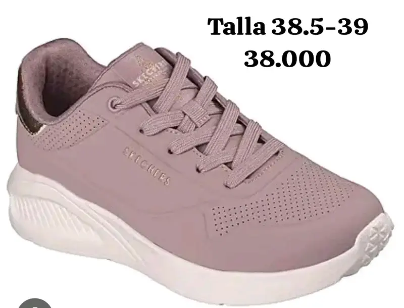 Zapatillas deportivas Skechers rosadas talla 38.5-39