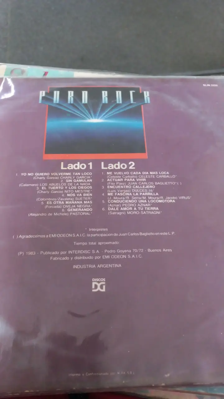 Vinilo Puro Rock 1983 Discos DG