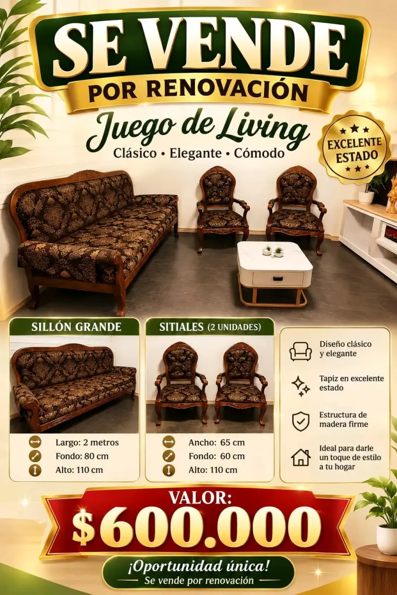 Juego de muebles de sala estilo clásico - 5