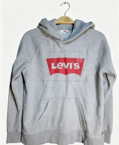 Polerón con capucha gris Levi's para mujer - miniatura 1