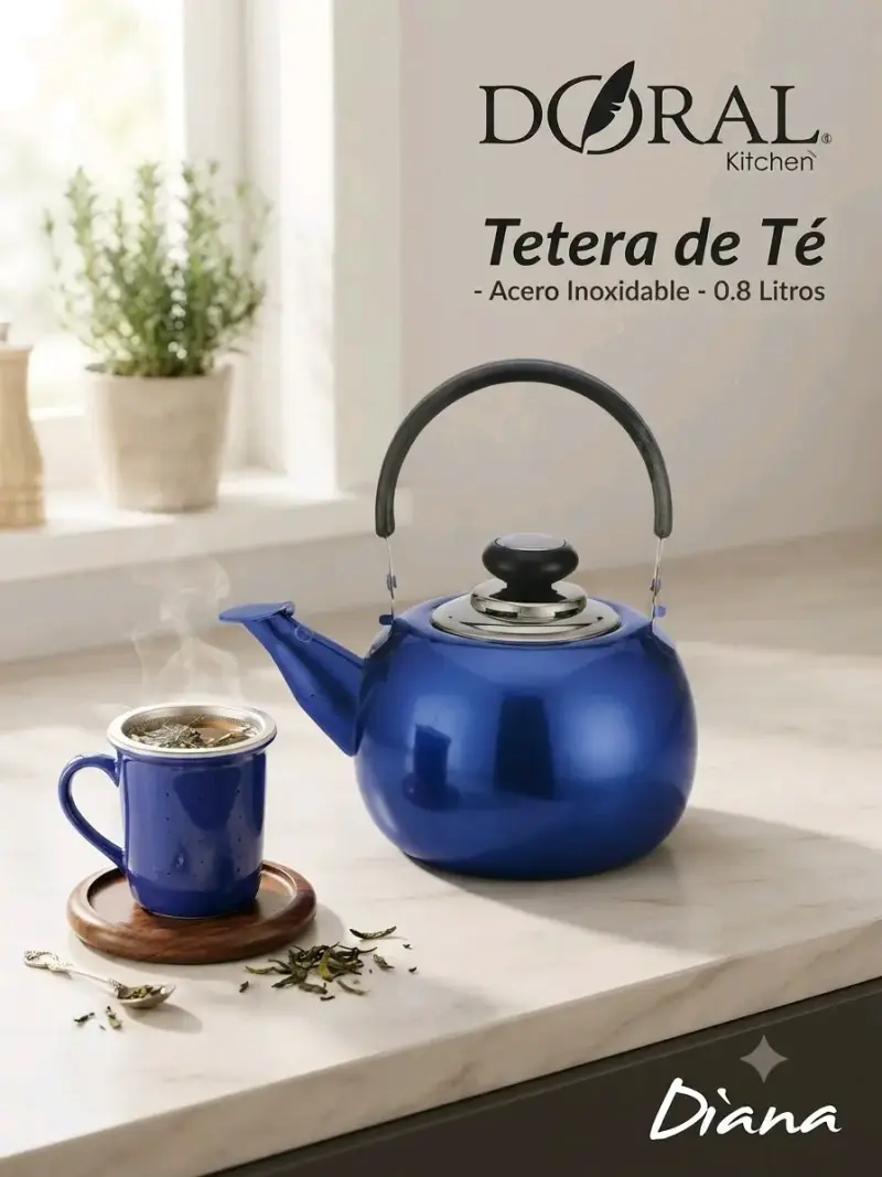 Tetera de Té Doral Acero Inoxidable 0.8L - 1