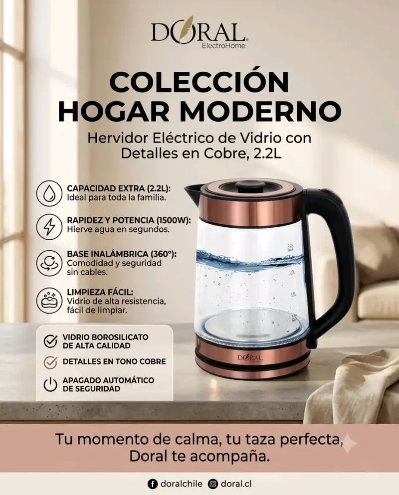 Tetera de Té Doral Acero Inoxidable 0.8L - 3
