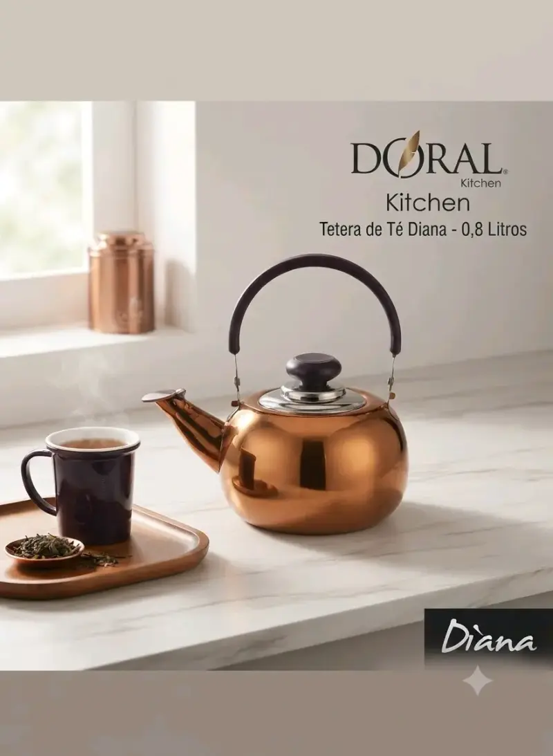 Hervidor Eléctrico de Vidrio Doral 2.2L con Detalles en Cobre - 2