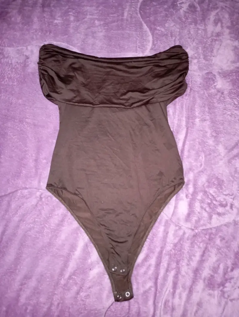Body strapless marrón para mujer