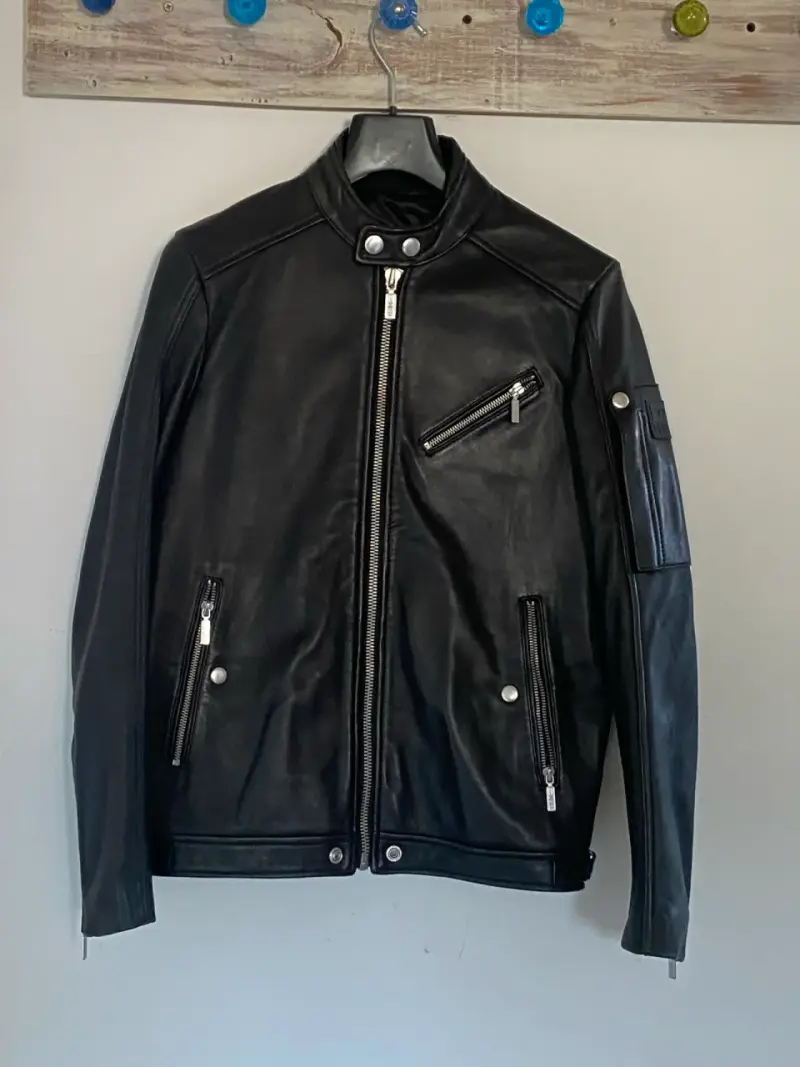 Chaqueta de cuero negra Diesel para hombre - 1