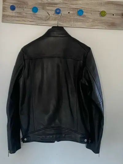Chaqueta de cuero negra Diesel para hombre - miniatura 2