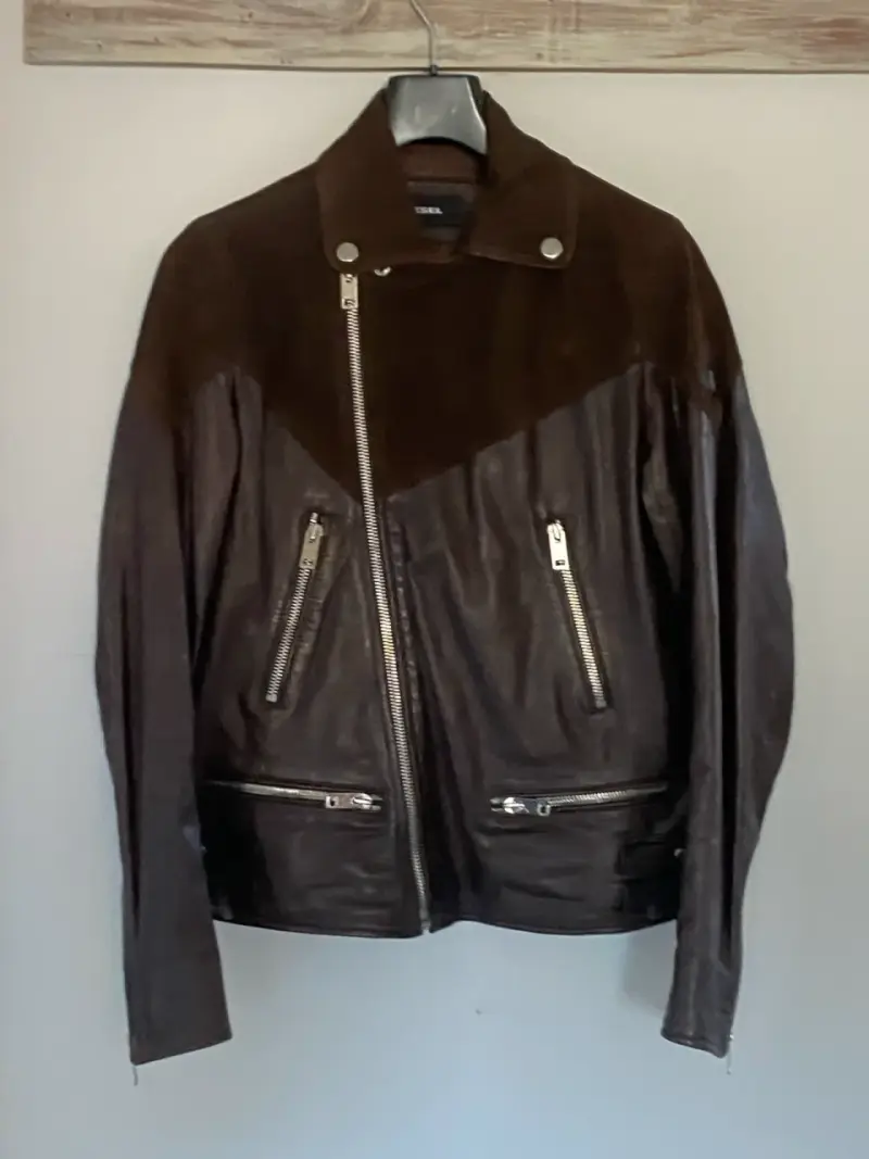 Chaqueta de cuero marrón Diesel para hombre - 2