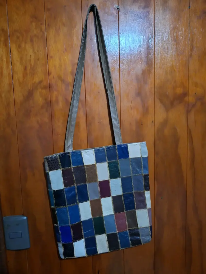 Mini tote de cuero safiano - 1