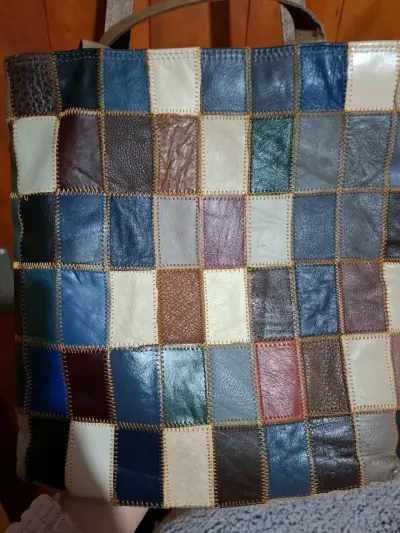 Mini tote de cuero safiano - miniatura 3
