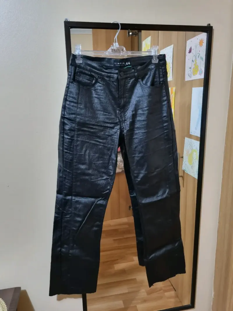 Pantalones negros de cuero sintético Kimera talla 44 - 4