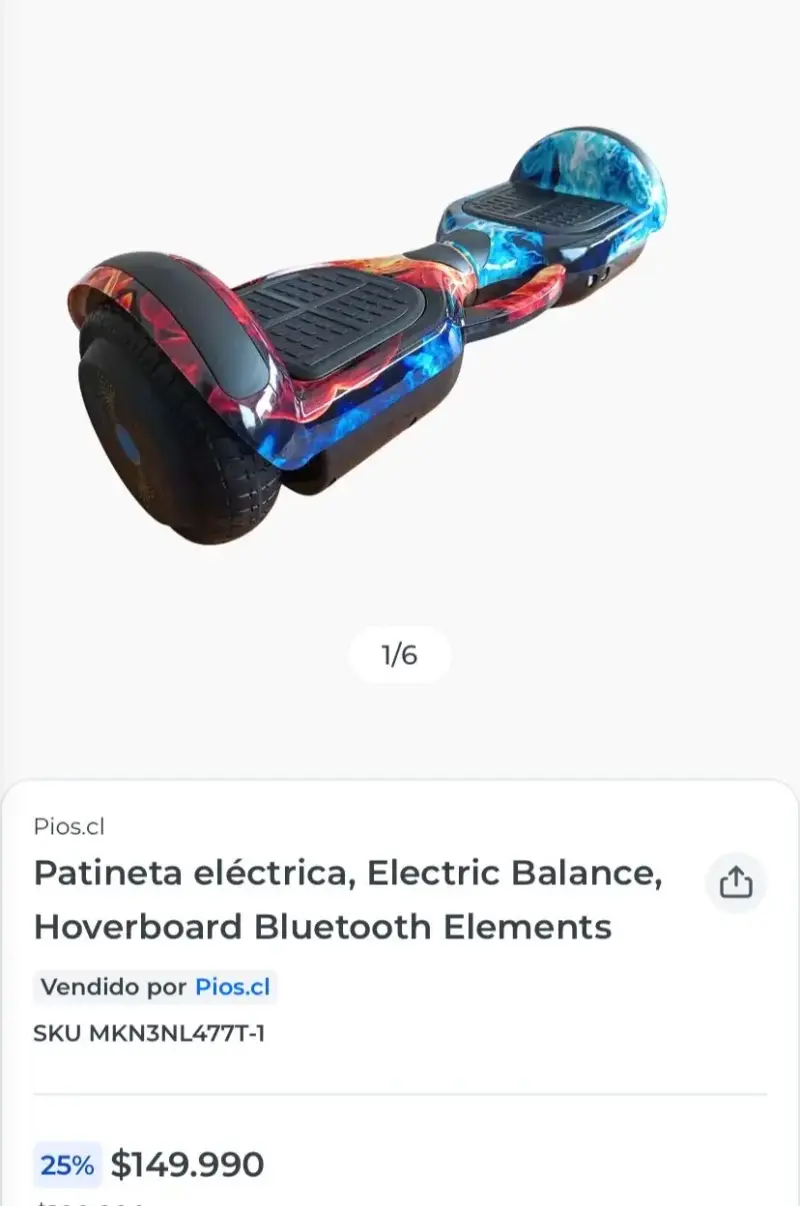 Hoverboard eléctrico con asiento kart celeste - 2