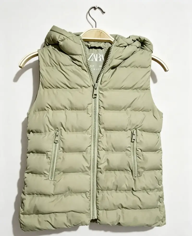 Chaleco acolchado verde oliva Zara - 2