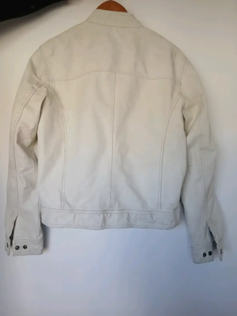 Chaqueta de cuero blanca hombre - 2