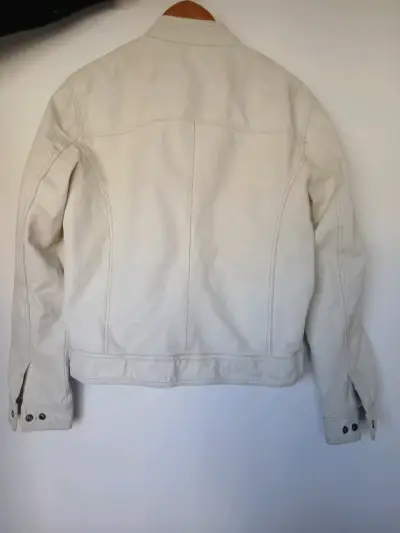 Chaqueta de cuero blanca hombre - miniatura 2