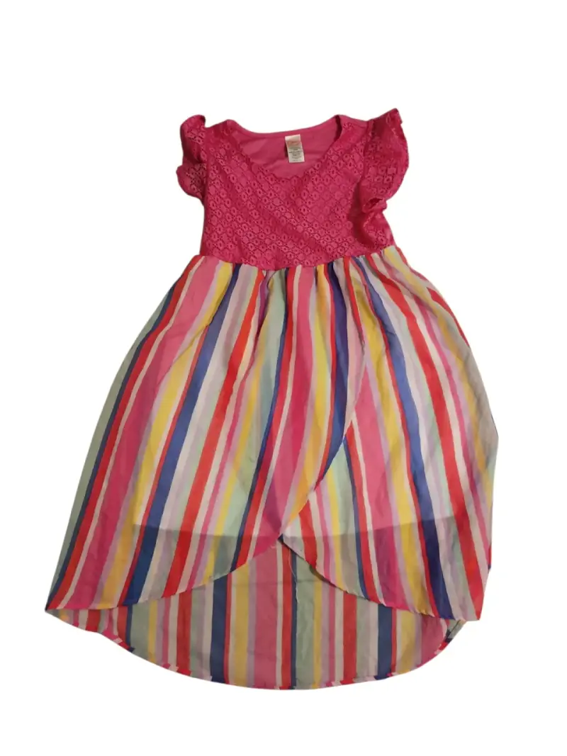 Vestido infantil multicolor con encaje