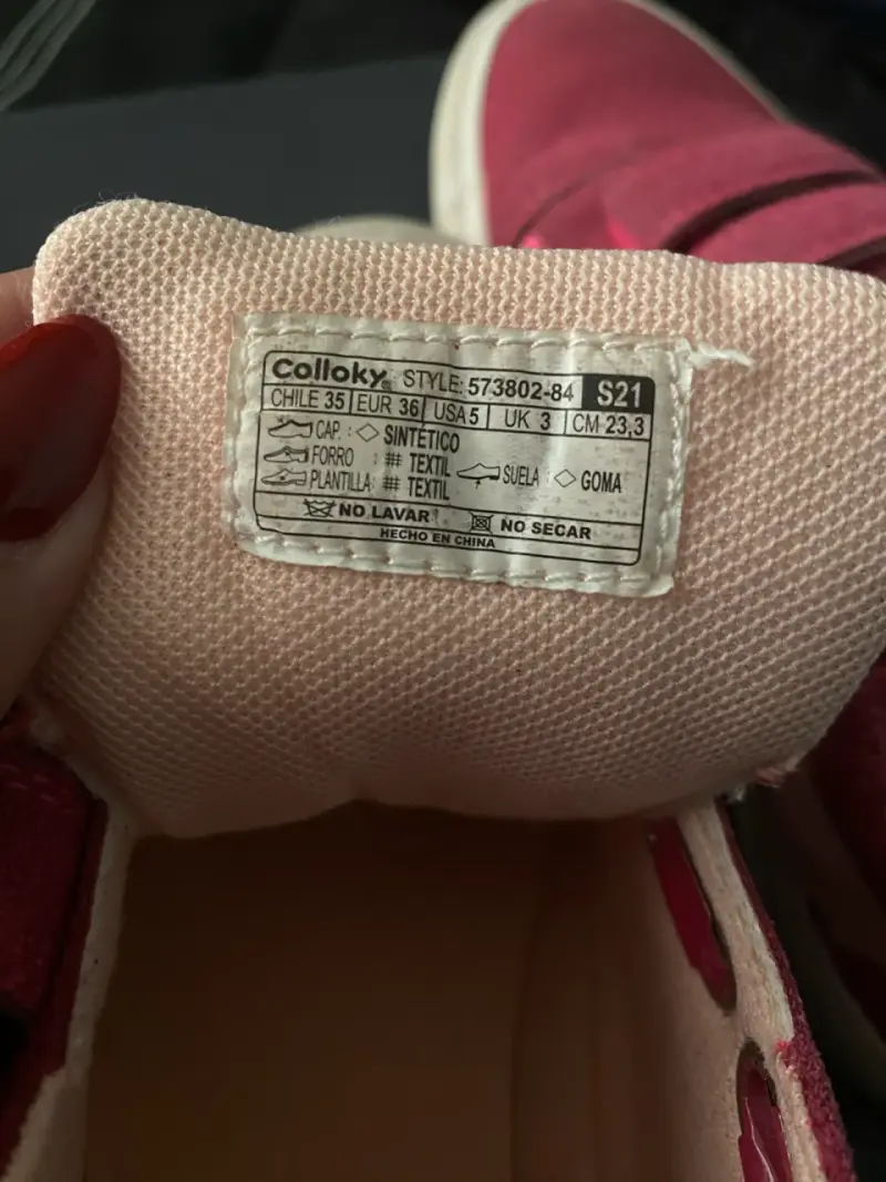 Zapatillas rosadas con velcro para niña - 5