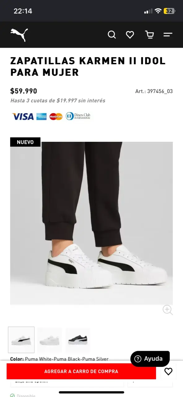 Zapatillas blancas Puma Karmen II Jr para mujer - 5
