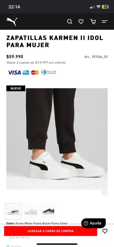 Zapatillas blancas Puma Karmen II Jr para mujer - miniatura 5