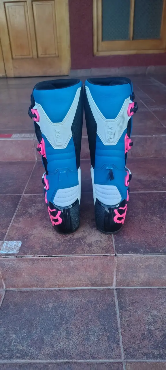 Botas de motocross Fox azules y rosas - 5