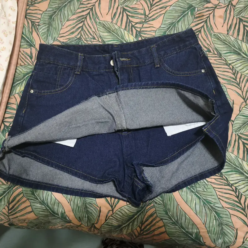 Shorts de mezclilla azul para mujer - 2