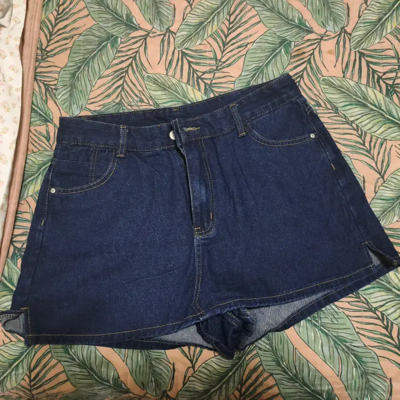 Shorts de mezclilla azul para mujer - 3