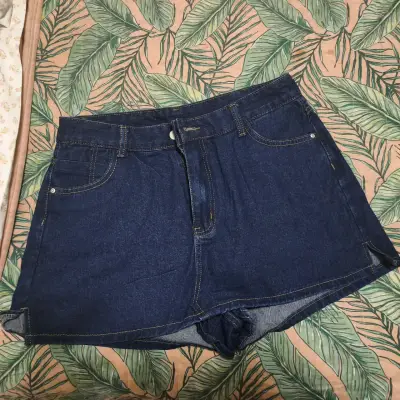Shorts de mezclilla azul para mujer - miniatura 3
