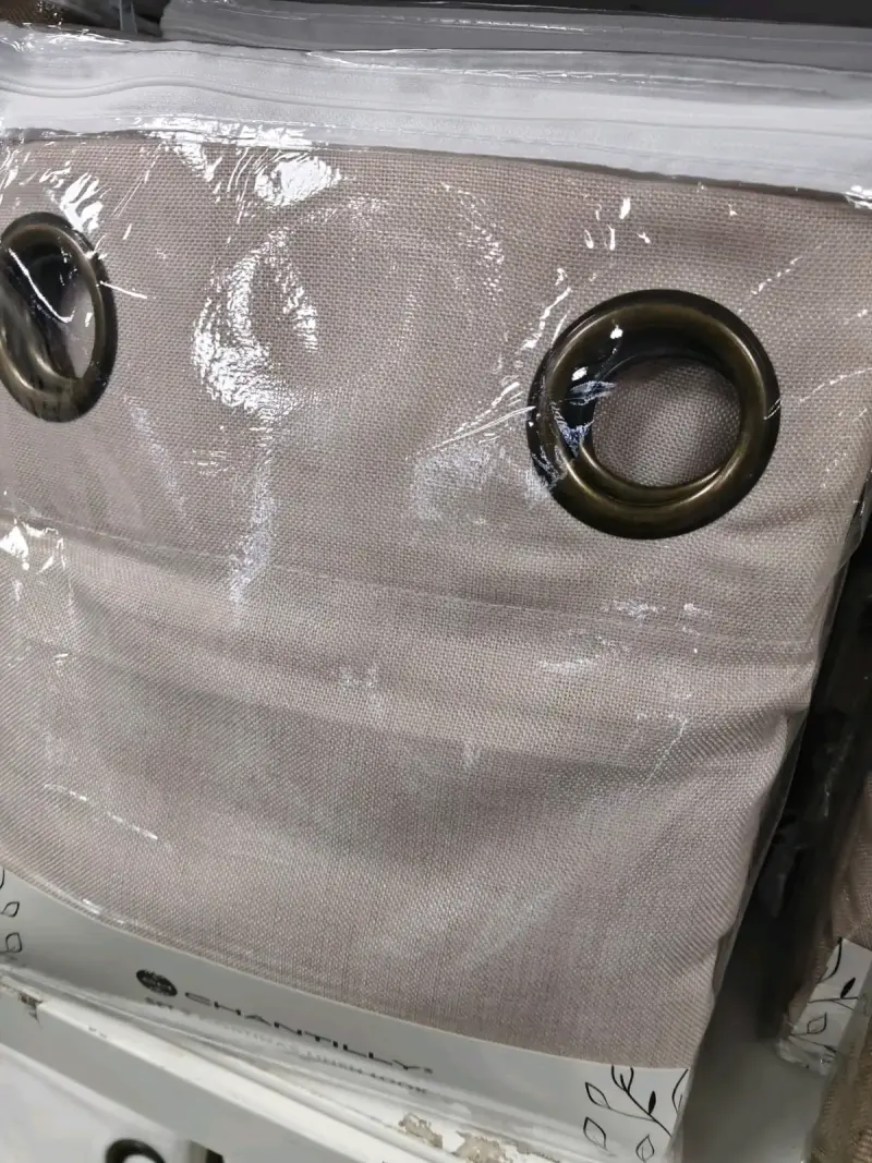 Set de 2 cortinas Chantilly look lino azul - 5