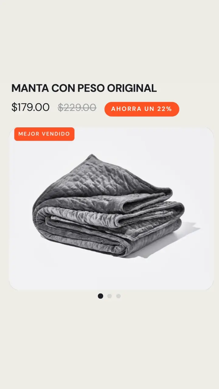 Manta con peso Gravity gris original - 1