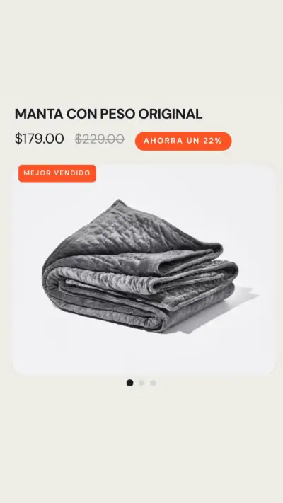 Manta con peso Gravity gris original - miniatura 1