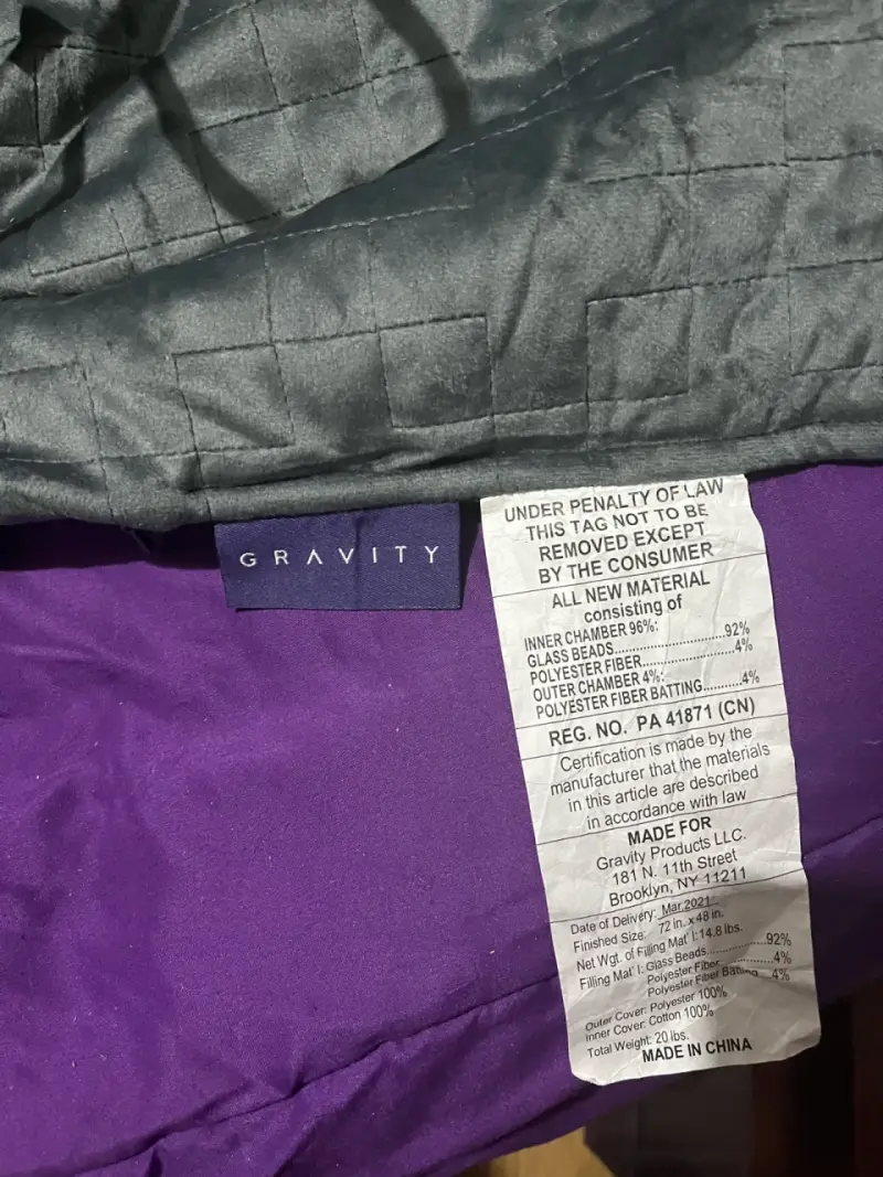 Manta con peso Gravity gris original - 2