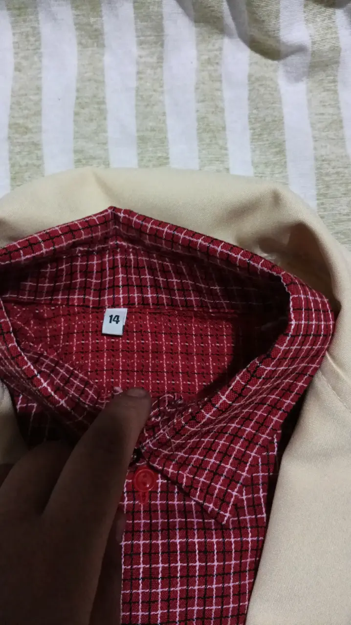 Chaqueta huaso con camisa roja a cuadros talla 14 - 1