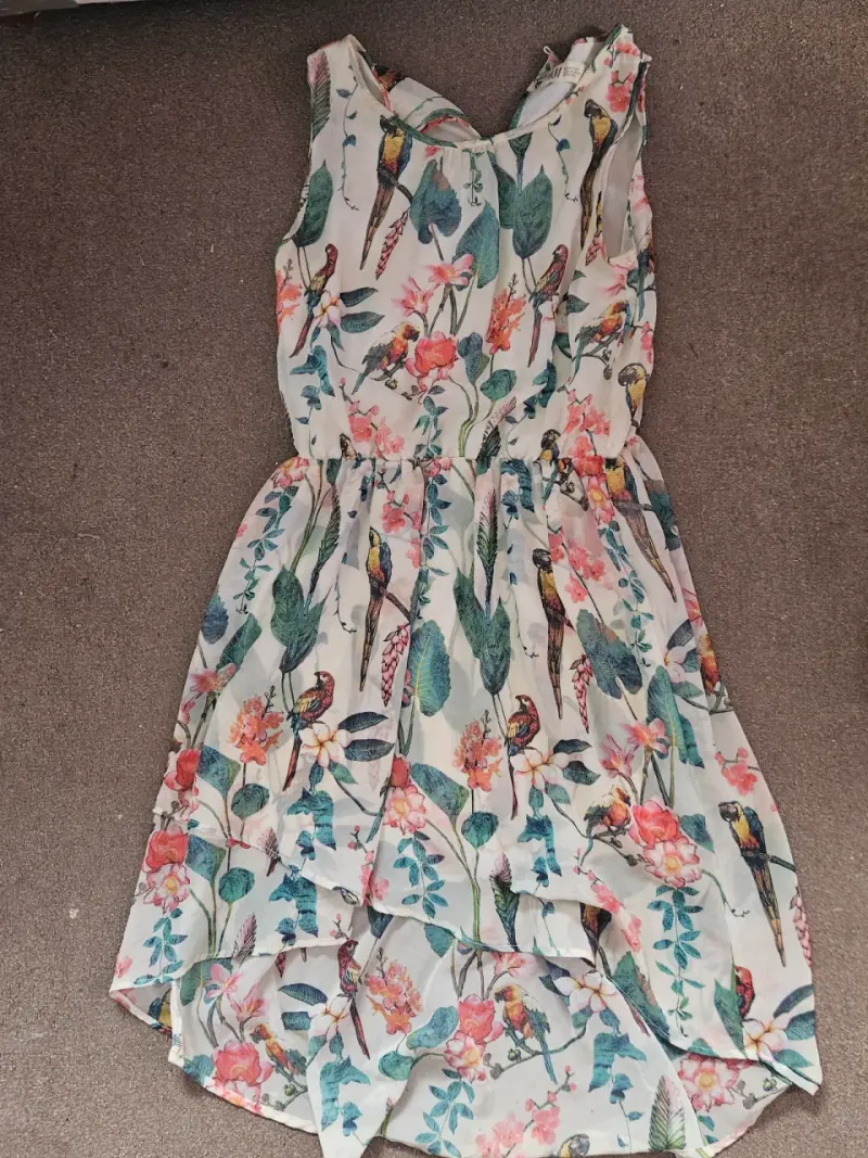 Vestido floral con estampado de pájaros H&M - 1