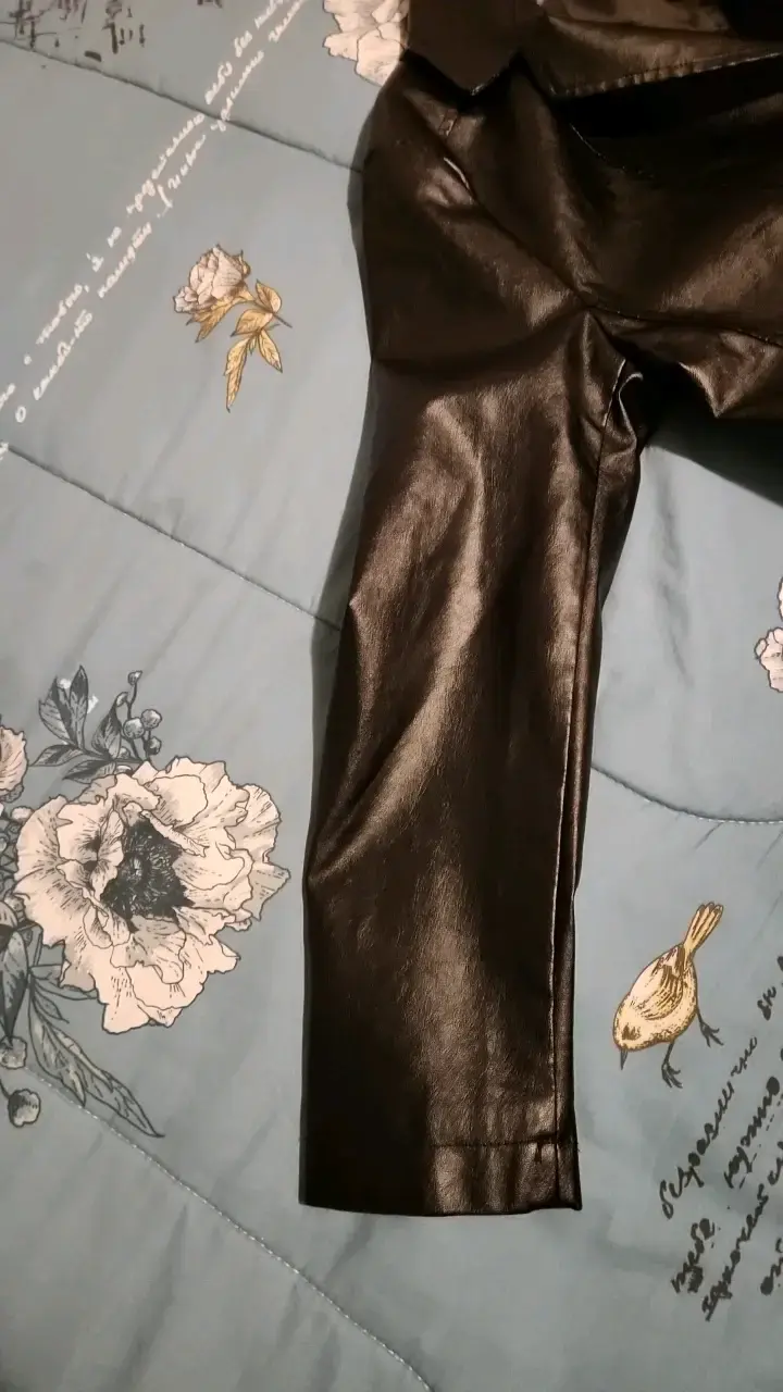 Blazer negro de cuero sintético para hombre - 4