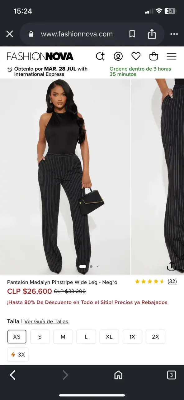 Pantalón Fashion Nova de Pierna Ancha a Rayas - 3