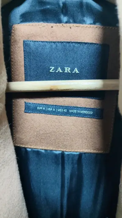Abrigo de lana camel Zara para hombre - miniatura 2