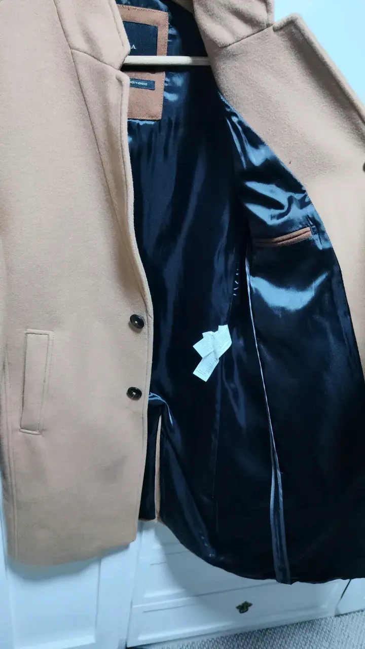 Abrigo de lana camel Zara para hombre - 5