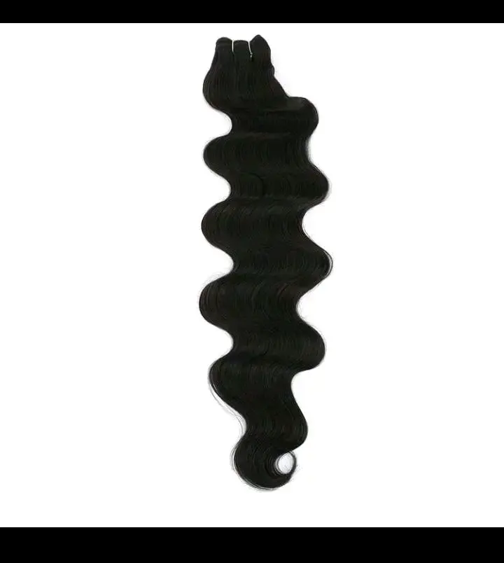Extensión de cabello ondulado negro orgánico - 1