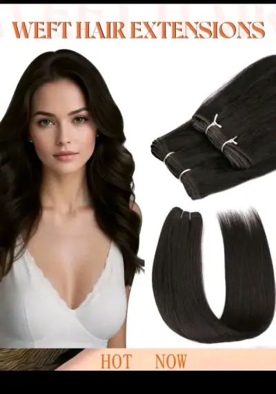 Extensión de cabello ondulado negro orgánico - miniatura 2