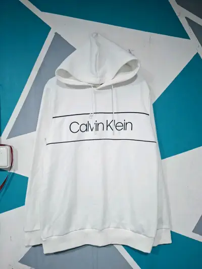 Polerón blanco con capucha Calvin Klein - miniatura 1
