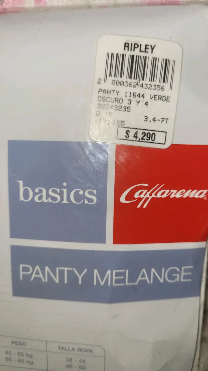 Panty Melange Caffarena Basics Talla 3-4 - 2