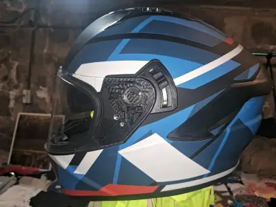 Casco de moto Fhorse azul con diseño moderno - miniatura 4