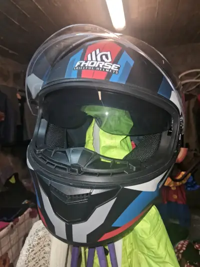 Casco de moto Fhorse azul con diseño moderno - miniatura 6